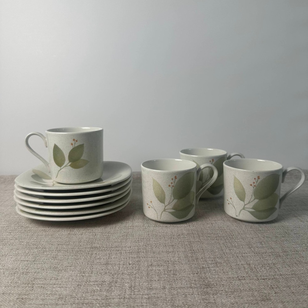 Vintage Mikasa Meadowlands Cups & Saucers Set of 10 Japan 1986